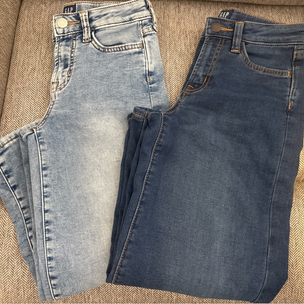 GAP Dual Tone Denim Jeans - Light Blue and Dark Blue